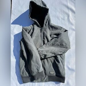 Abercrombie Kids Sherpa Zip Hoodie Jacket Gray Wind Resistant Size 9/10